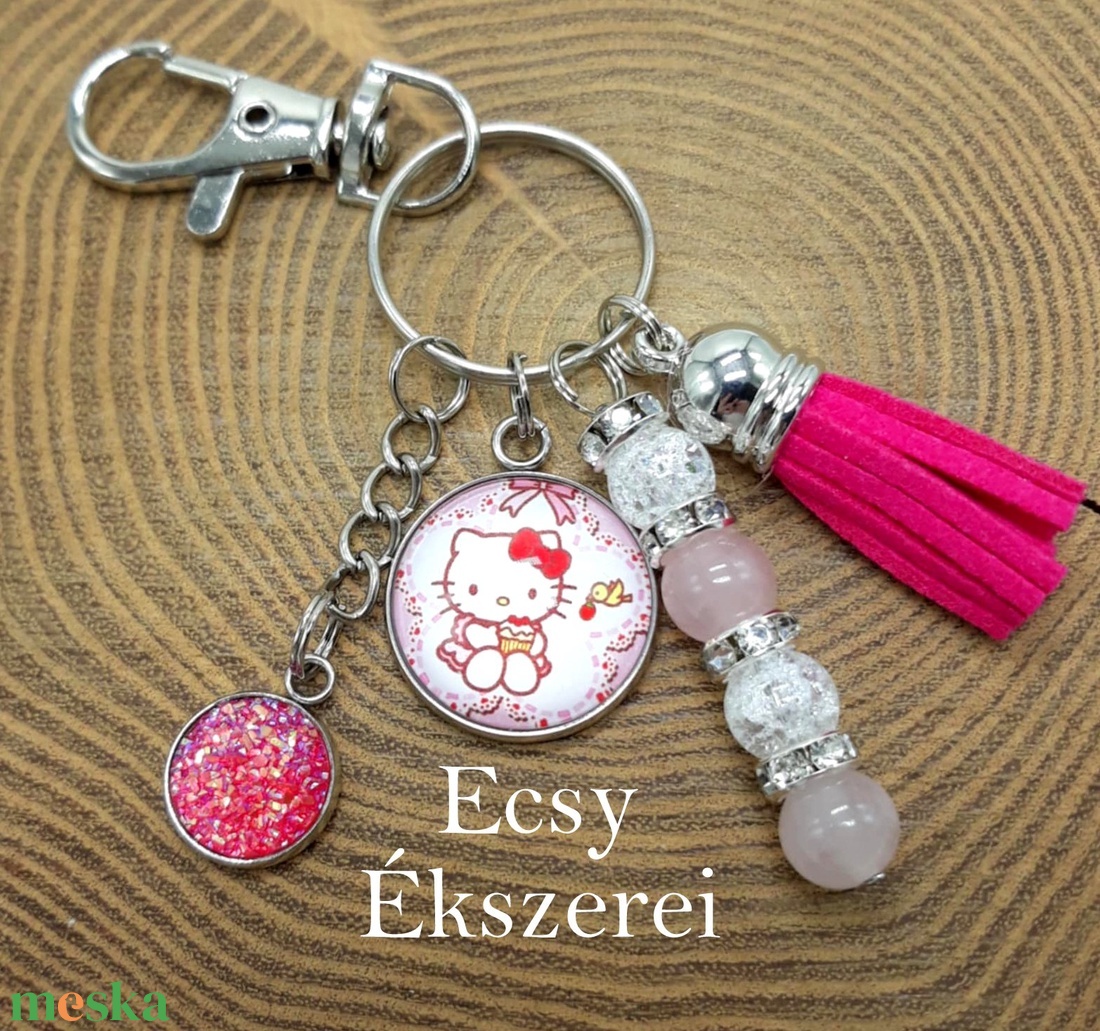 Hello Kitty kulcstartó  - ékszer - ékszerszett - Meska.hu
