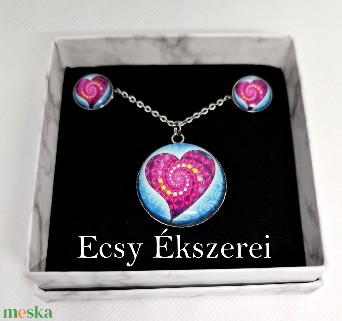 Üveglencsés ékszerek  - ékszer - ékszerszett - Meska.hu