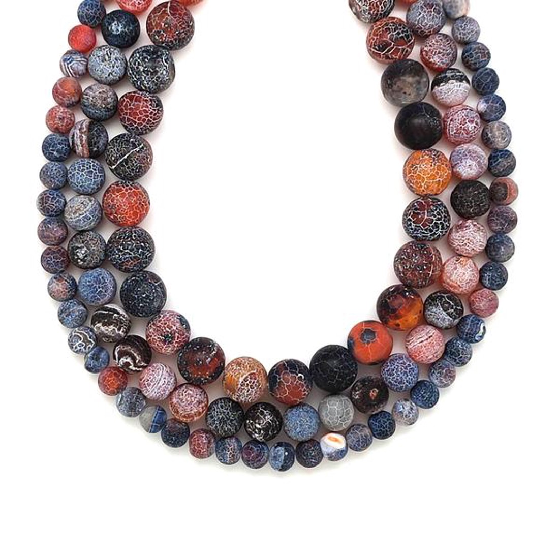 Achát hők szinezett matt narancs fekete golyó 10mm ékszerkészítő alapanyag (füzér) - kellékek & szerszámok - ásvány alapanyag - ásványfüzér - Meska.hu