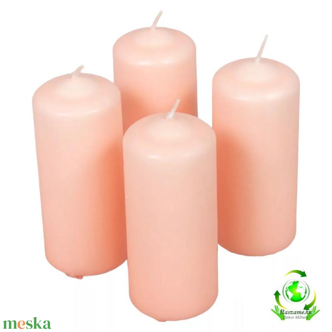 Mártott henger gyertya 50x120 mm - korall - kellékek & szerszámok - dekorációs kellékek - dekorációs gyertya - Meska.hu