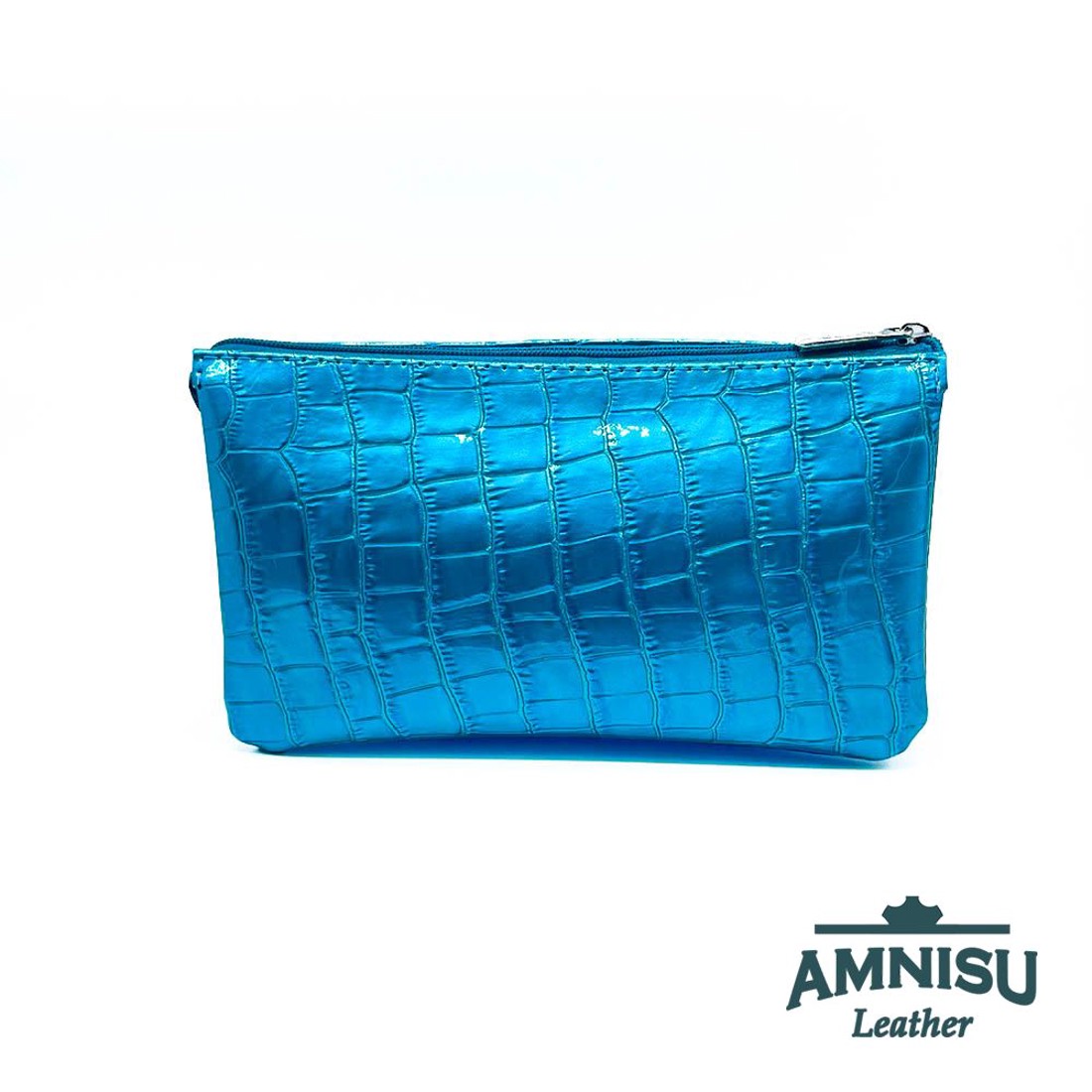 Türkizkék lakk krokkómintás - fekete lakk egyenes swarovski köves női pénztárca G6020 - táska & tok - pénztárca & más tok - pénztárca - női pénztárca - Meska.hu