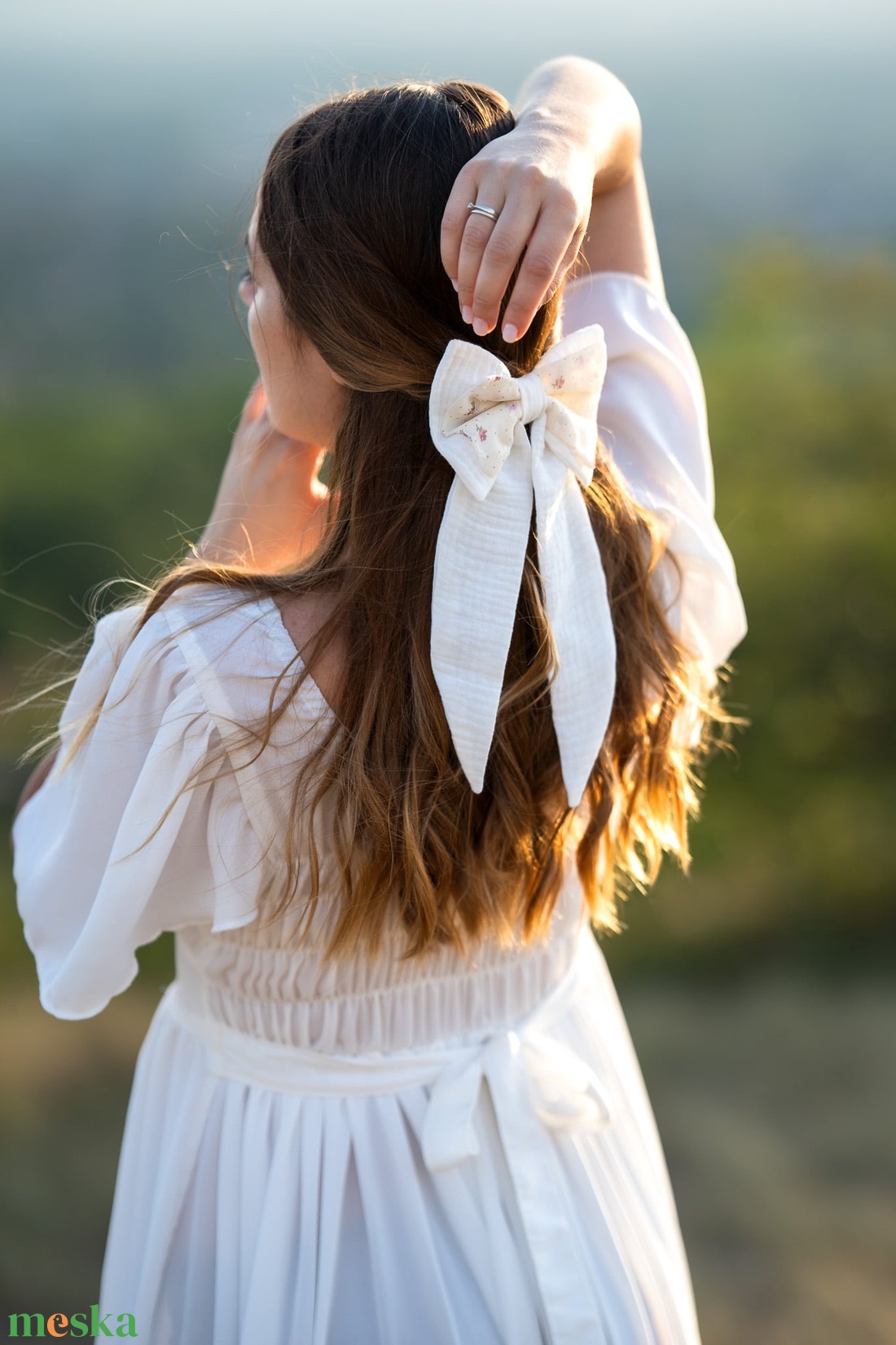 Feh�r, állítható méretű ruha masnival Eden Art Dresses kollekciójából - ruha & divat - női ruha - ruha - Meska.hu