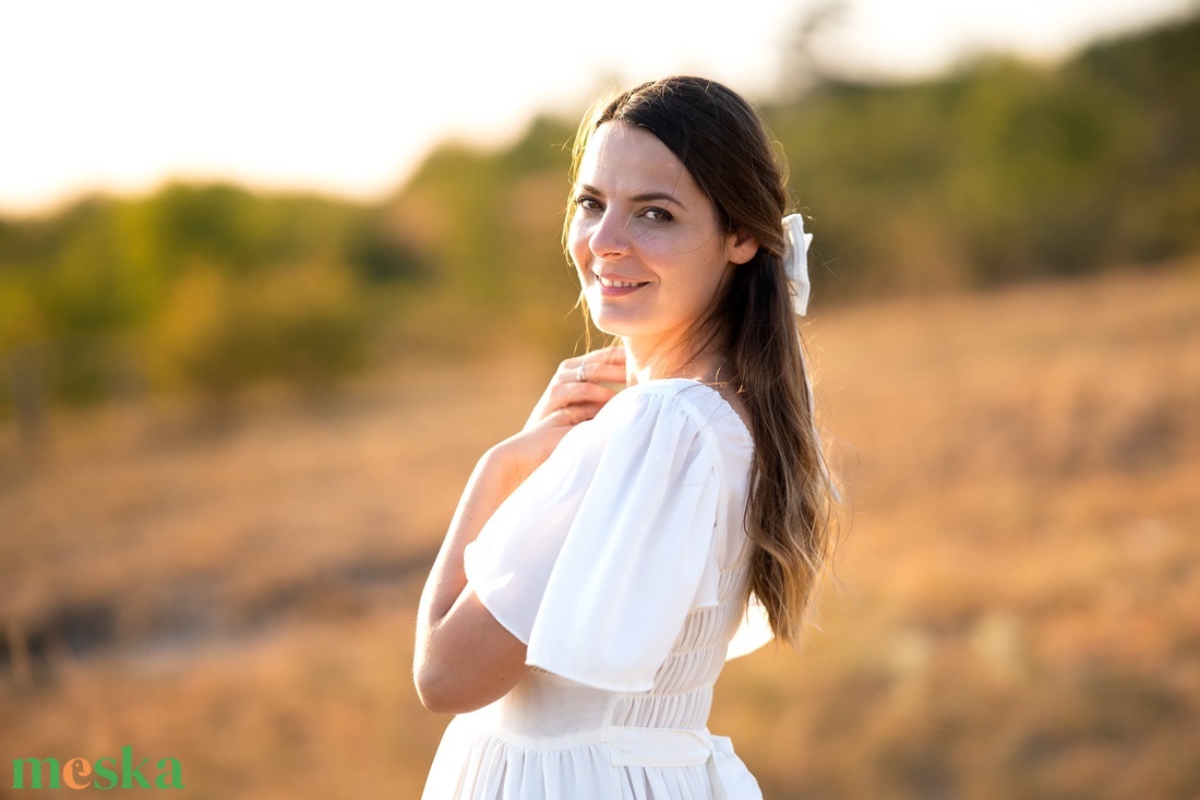 Feh�r, állítható méretű ruha masnival Eden Art Dresses kollekciójából - ruha & divat - női ruha - ruha - Meska.hu