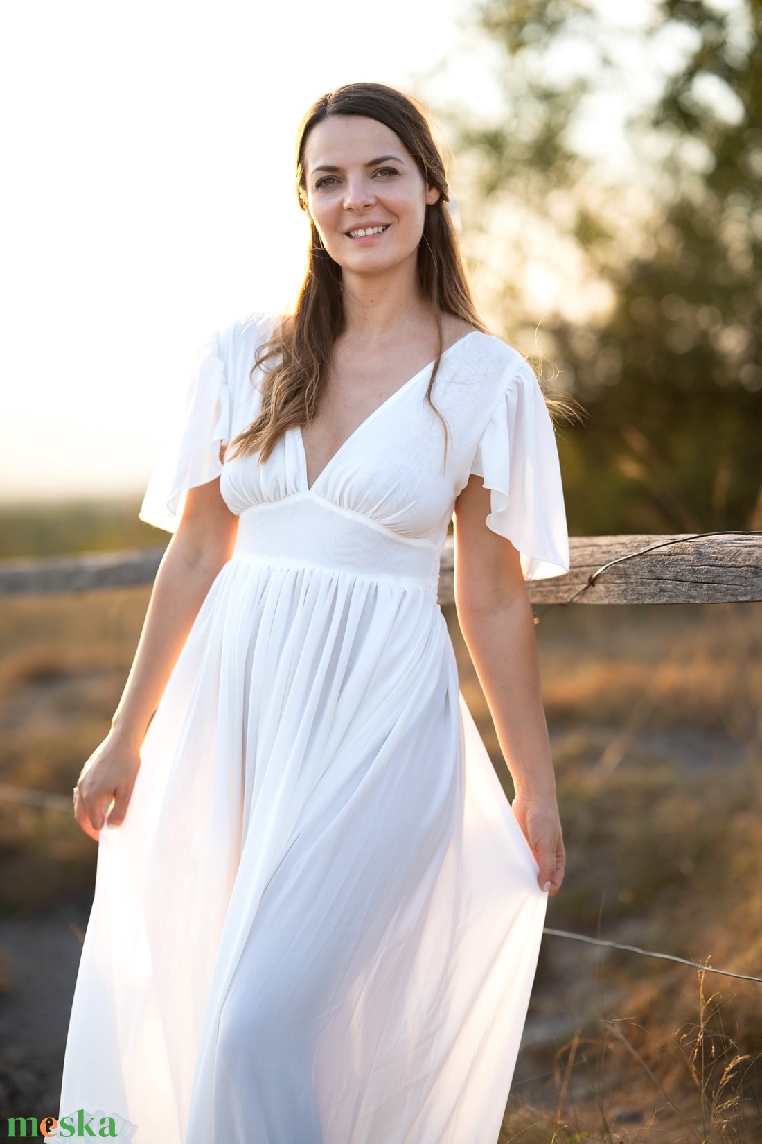 Feh�r, állítható méretű ruha masnival Eden Art Dresses kollekciójából - ruha & divat - női ruha - ruha - Meska.hu
