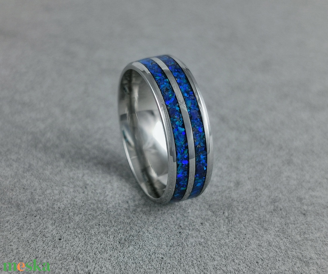 Nemesacél Gyűrű Lapis Lazuli, Kék Opállal. Vízálló, Karcálló, Anti-Allergén, Egyedi Megrendelésre! - esküvő - ékszer - karikagyűrű - Meska.hu Nemesacél Gyűrű Lapis Lazuli, Kék Opállal. Vízálló, Karcálló, Anti-Allergén, Egyedi Megrendelésre! - esküvő - ékszer - karikagyűrű - Meska.hu