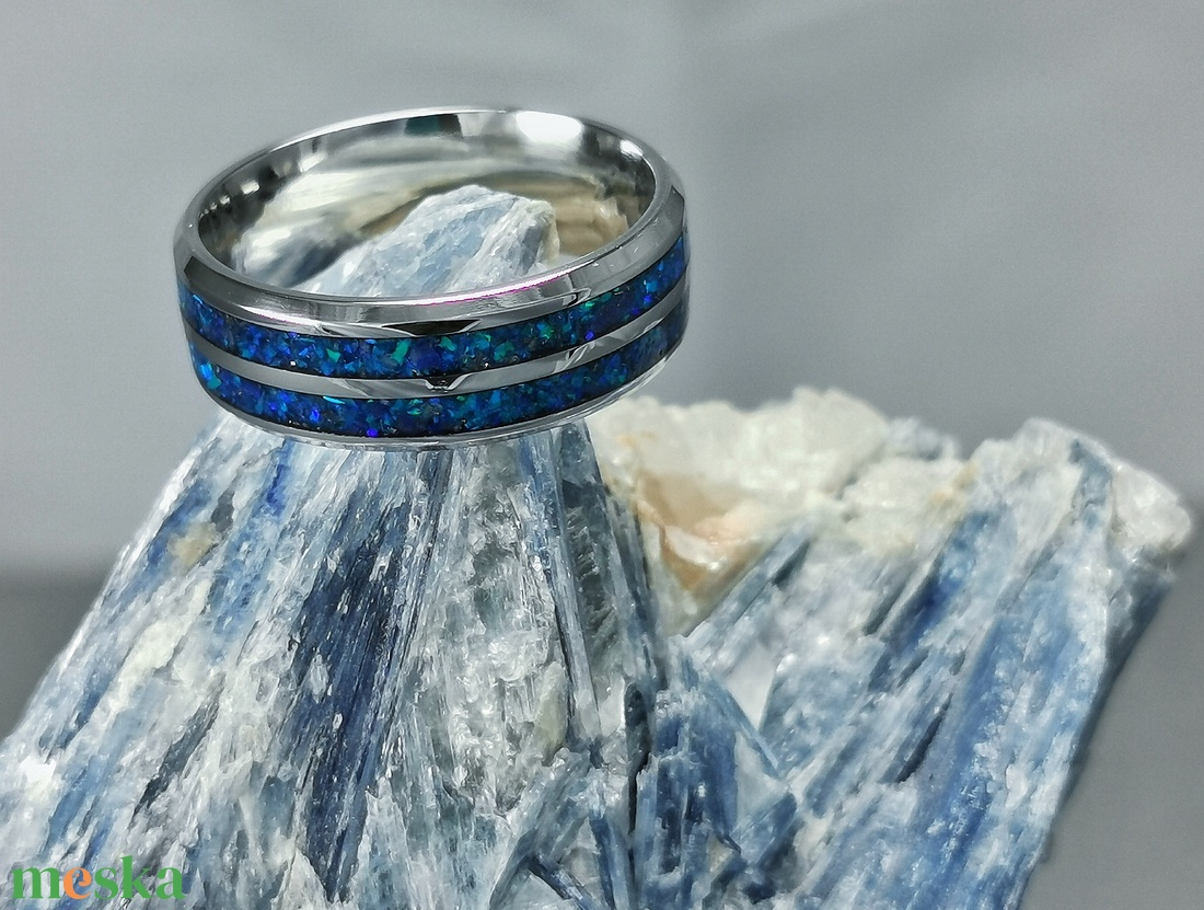 Nemesacél Gyűrű Lapis Lazuli, Kék Opállal. Vízálló, Karcálló, Anti-Allergén, Egyedi Megrendelésre! - esküvő - ékszer - karikagyűrű - Meska.hu Nemesacél Gyűrű Lapis Lazuli, Kék Opállal. Vízálló, Karcálló, Anti-Allergén, Egyedi Megrendelésre! - esküvő - ékszer - karikagyűrű - Meska.hu