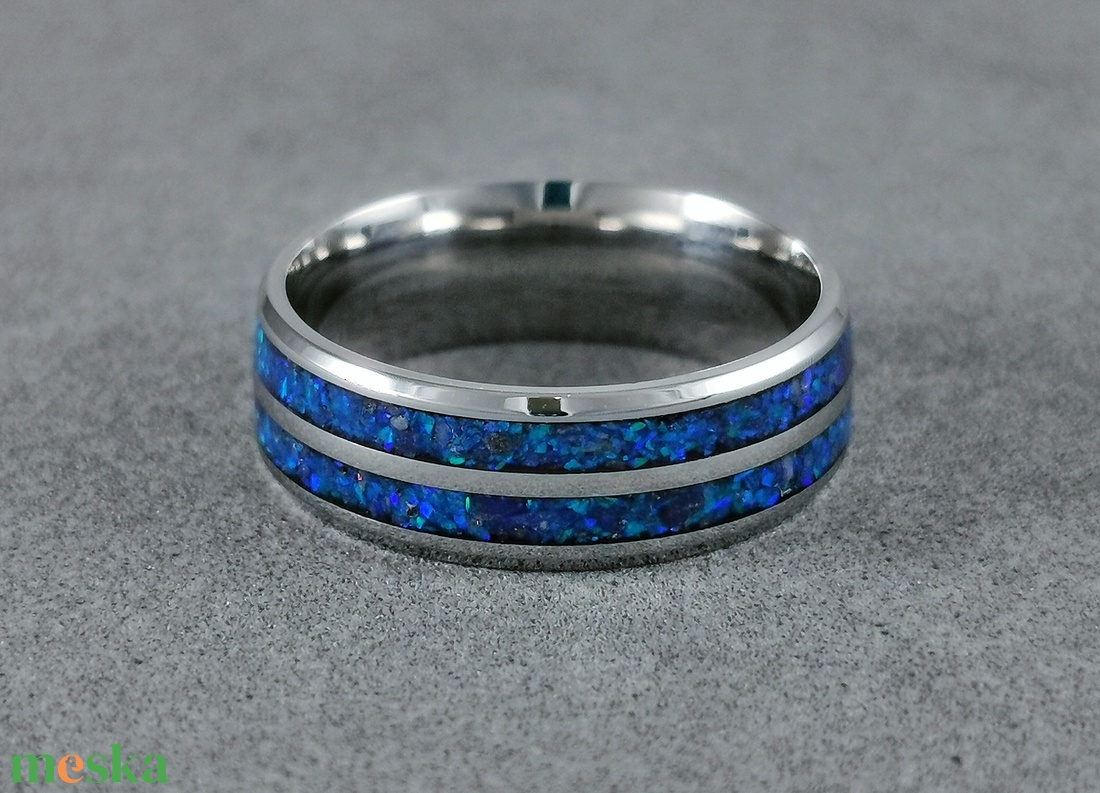 Nemesacél Gyűrű Lapis Lazuli, Kék Opállal. Vízálló, Karcálló, Anti-Allergén, Egyedi Megrendelésre! - esküvő - ékszer - karikagyűrű - Meska.hu Nemesacél Gyűrű Lapis Lazuli, Kék Opállal. Vízálló, Karcálló, Anti-Allergén, Egyedi Megrendelésre! - esküvő - ékszer - karikagyűrű - Meska.hu