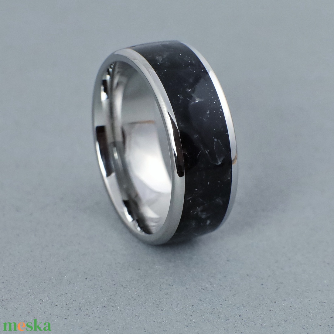Nemesacél Gyűrű Obszidián Ásvánnyal. Vízálló, Karcálló, Anti-Allergén, Egyedi Megrendelésre! - ékszer - gyűrű - kerek gyűrű - Meska.hu Nemesacél Gyűrű Obszidián Ásvánnyal. Vízálló, Karcálló, Anti-Allergén, Egyedi Megrendelésre! - ékszer - gyűrű - kerek gyűrű - Meska.hu