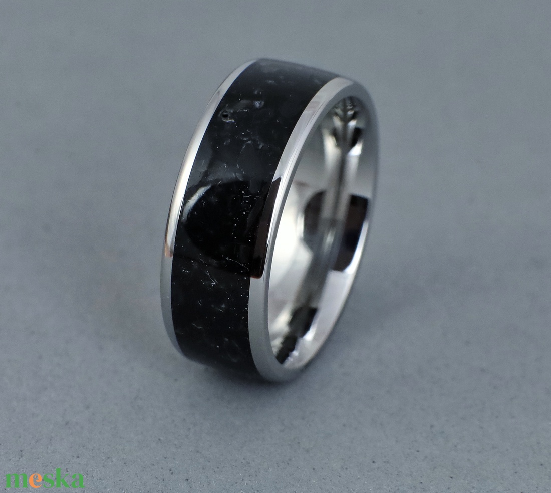 Nemesacél Gyűrű Obszidián Ásvánnyal. Vízálló, Karcálló, Anti-Allergén, Egyedi Megrendelésre! - ékszer - gyűrű - kerek gyűrű - Meska.hu Nemesacél Gyűrű Obszidián Ásvánnyal. Vízálló, Karcálló, Anti-Allergén, Egyedi Megrendelésre! - ékszer - gyűrű - kerek gyűrű - Meska.hu