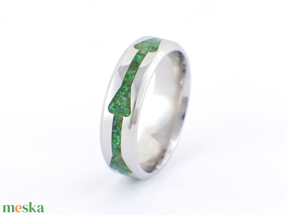 Nemesacél Gyűrű Peridottal, Klorittal, Zöld Opállal. Vízálló, Karcálló, Anti-Allergén, Egyedi Megrendelésre! - ékszer - gyűrű - kerek gyűrű - Meska.hu
