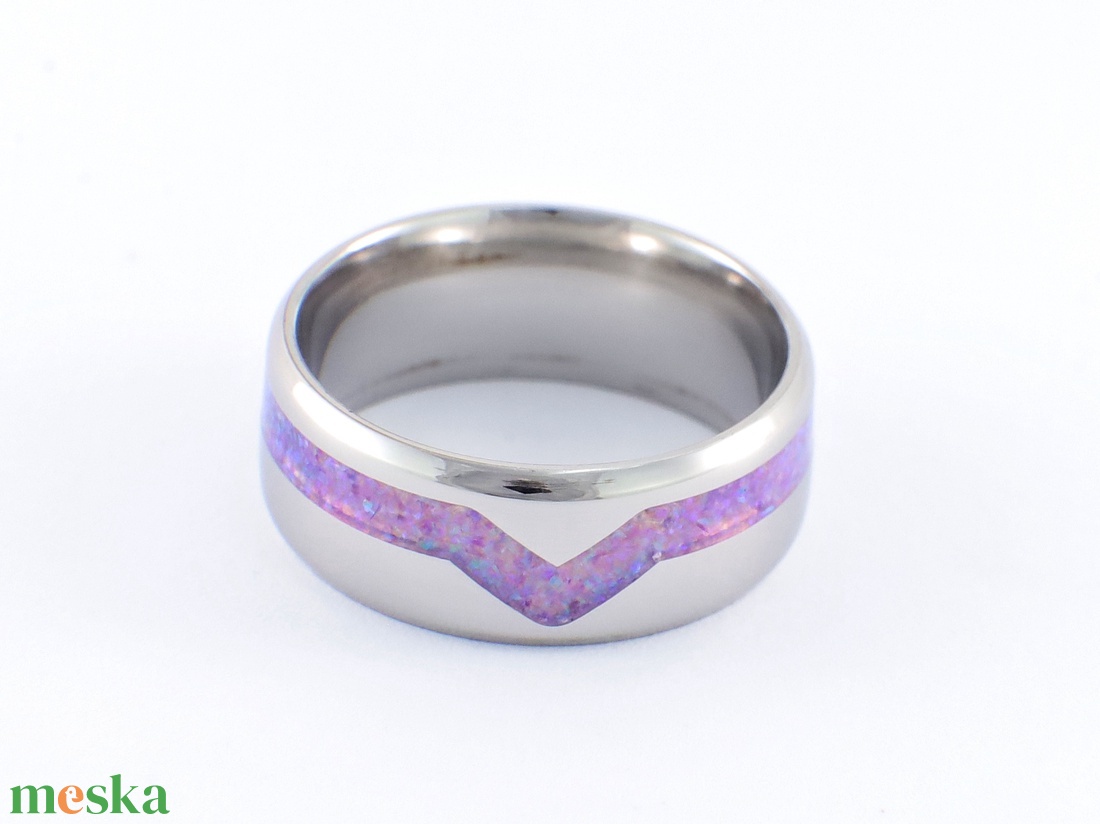 Nemesacél Gyűrű Lila Opállal. Vízálló, Karcálló, Anti-Allergén, Egyedi Megrendelésre! - ékszer - gyűrű - kerek gyűrű - Meska.hu