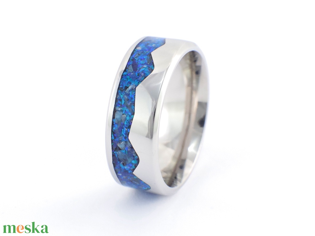 Nemesacél Gyűrű Krizokolla, Lapis Lazuli Ásványokkal És Kék Opállal. Vízálló, Karcálló, Egyedi Megrendelésre! - ékszer - gyűrű - kerek gyűrű - Meska.hu