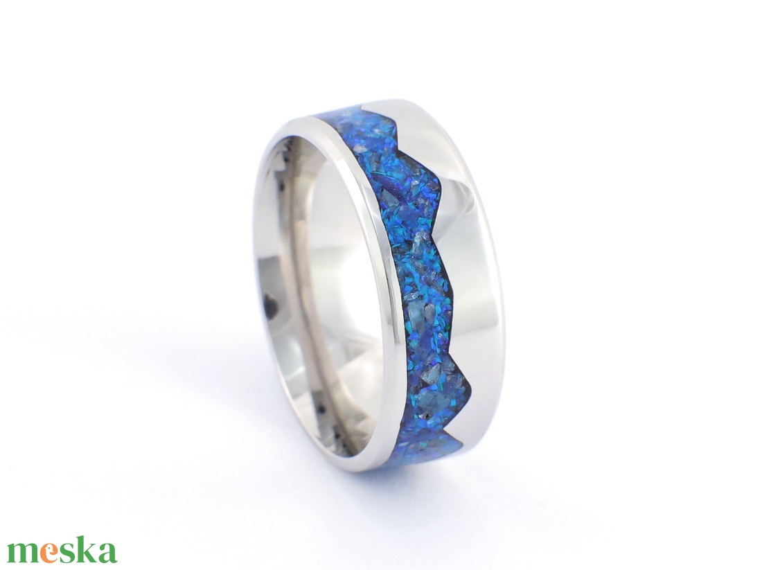 Nemesacél Gyűrű Krizokolla, Lapis Lazuli Ásványokkal És Kék Opállal. Vízálló, Karcálló, Egyedi Megrendelésre! - ékszer - gyűrű - kerek gyűrű - Meska.hu