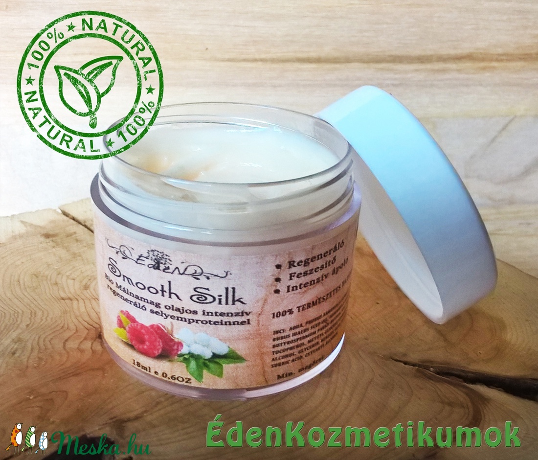 Smooth Silk -Bio Málnamag olajos intenzív regeneráló selyemproteinnel - szemkörnyékre -  - Meska.hu