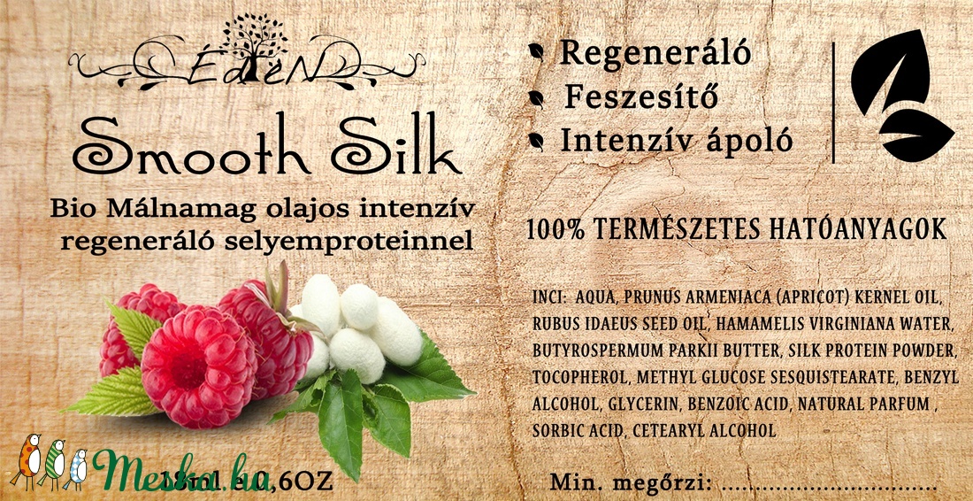 Smooth Silk -Bio Málnamag olajos intenzív regeneráló selyemproteinnel - szemkörnyékre -  - Meska.hu