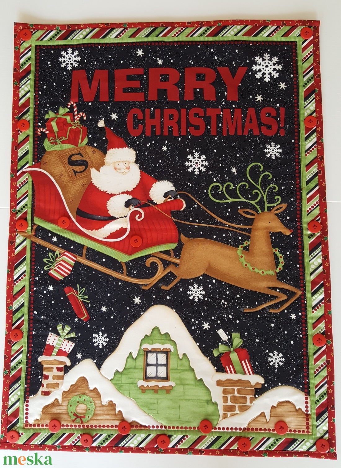 Télapós adventi naptár rénszarvas szánnal - karácsony - adventi díszek - adventi naptár - Meska.hu