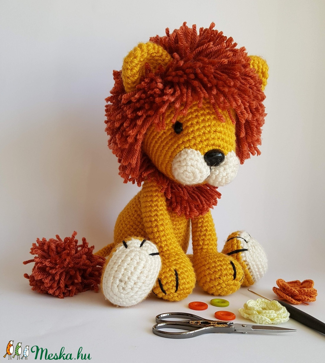 Amigurumi oroszlán - játék & sport - plüssállat & játékfigura - más figura - Meska.hu