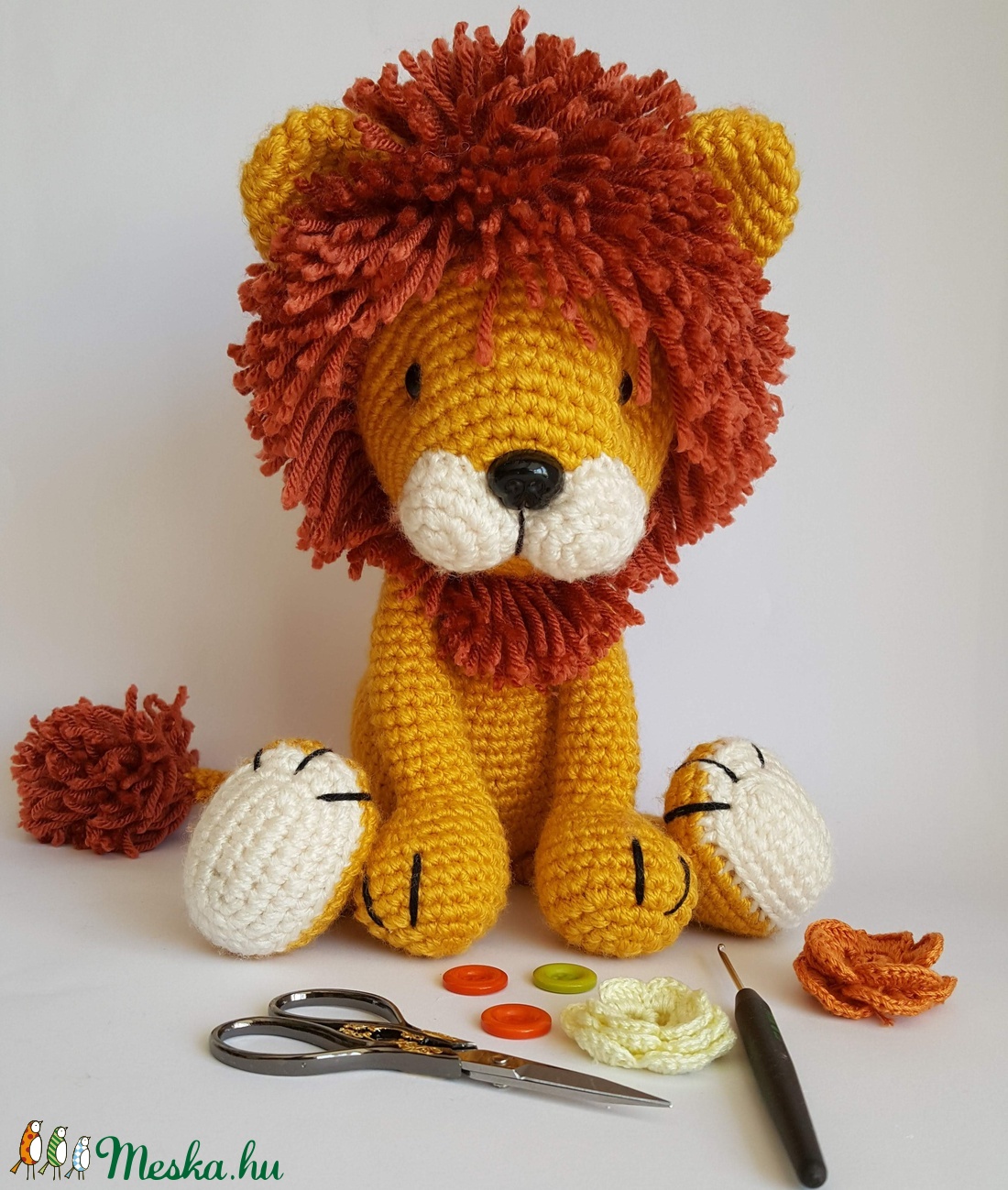 Amigurumi oroszlán - játék & sport - plüssállat & játékfigura - más figura - Meska.hu
