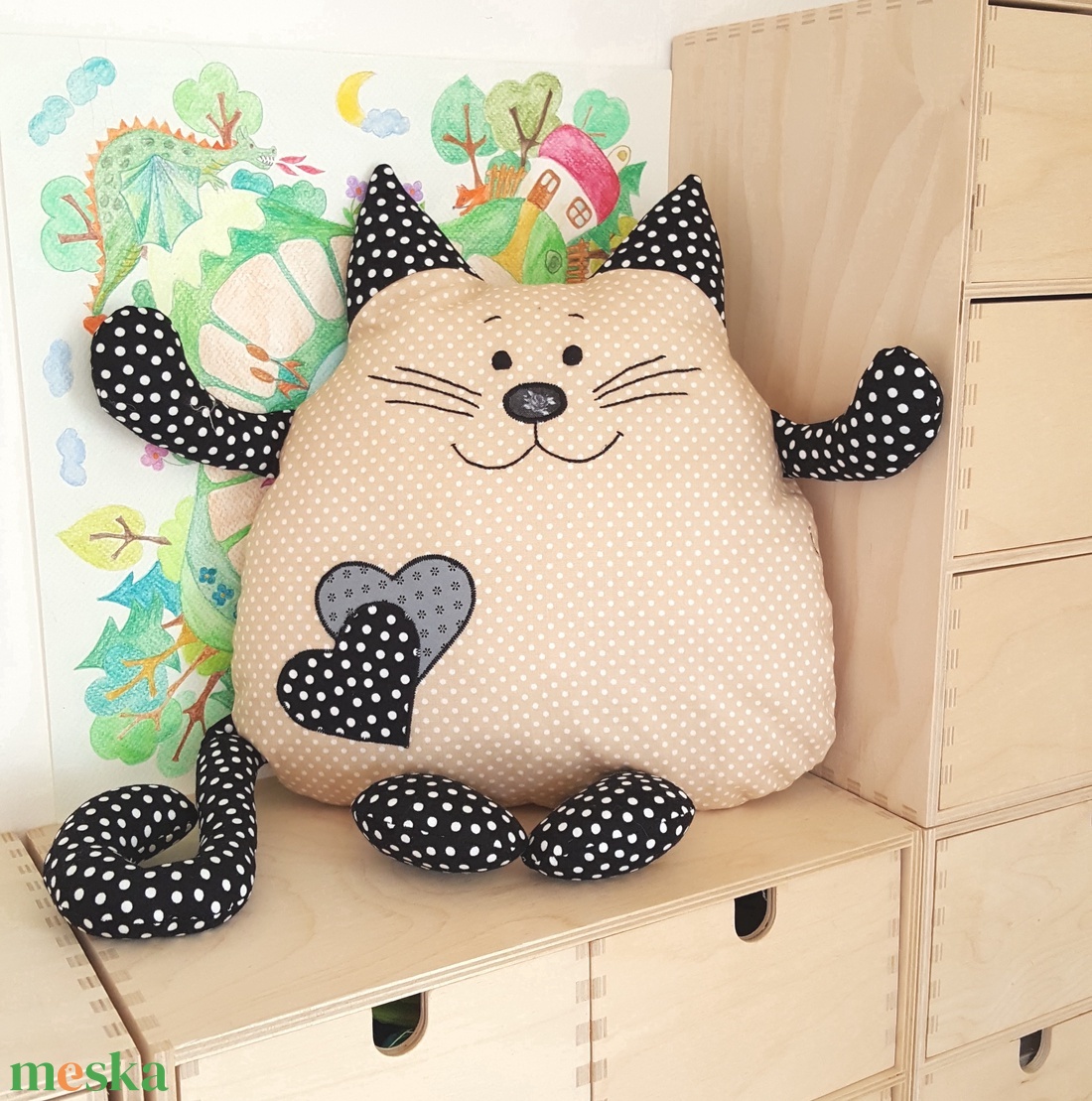 Cirmi az ölelgetős cica párna - játék & sport - plüssállat & játékfigura - cica - Meska.hu