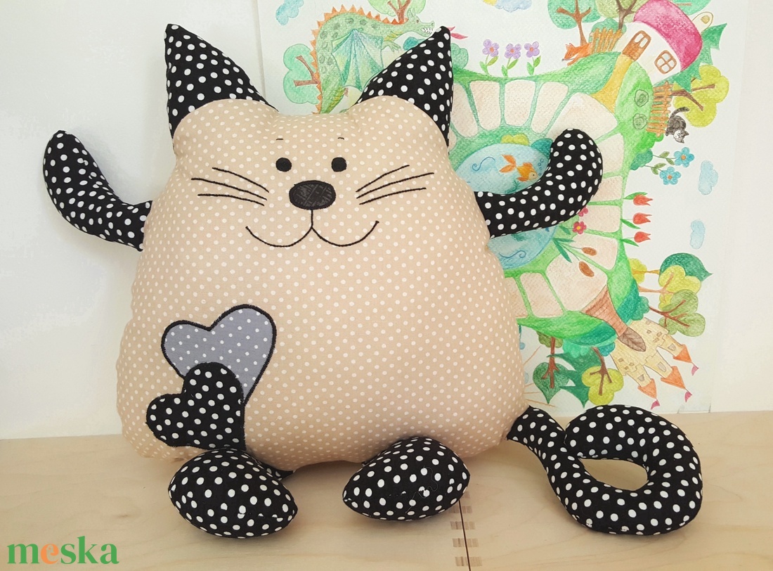 Cirmi az ölelgetős cica párna - játék & sport - plüssállat & játékfigura - cica - Meska.hu