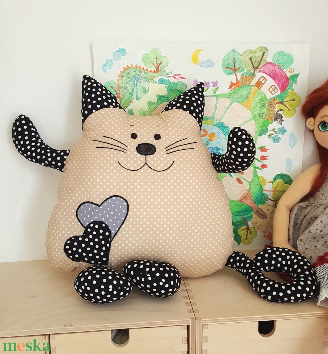 Cirmi az ölelgetős cica párna - játék & sport - plüssállat & játékfigura - cica - Meska.hu