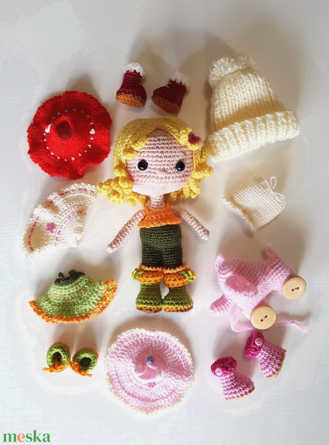 Polly amigurumi baba - játék & sport - baba & babaház - öltöztethető baba - Meska.hu Polly amigurumi baba - játék & sport - baba & babaház - öltöztethető baba - Meska.hu