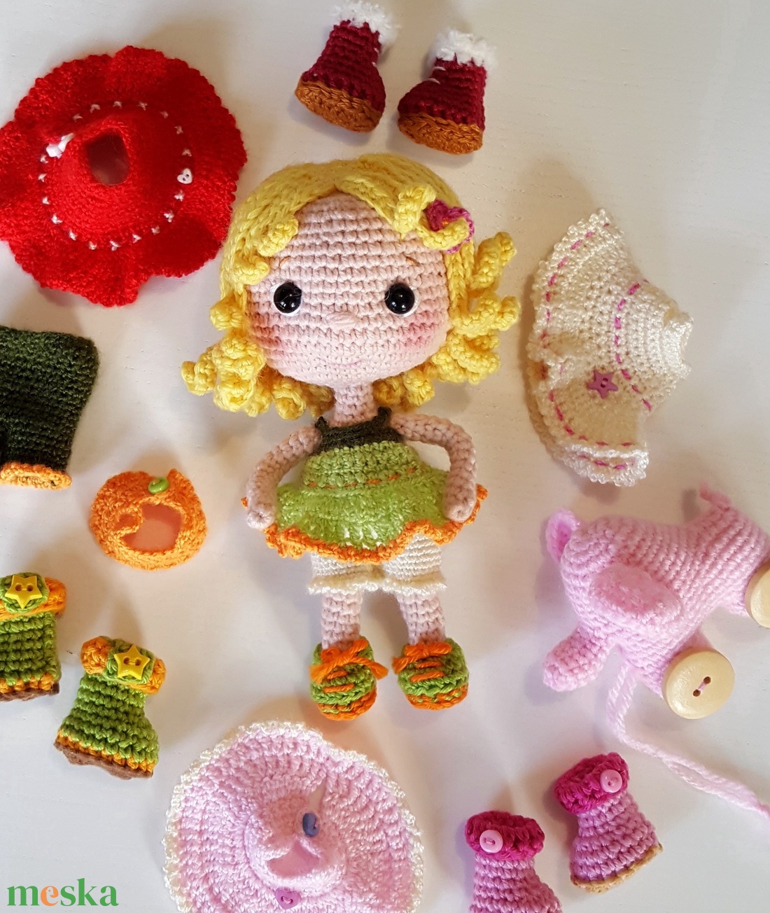 Polly amigurumi baba - játék & sport - baba & babaház - öltöztethető baba - Meska.hu Polly amigurumi baba - játék & sport - baba & babaház - öltöztethető baba - Meska.hu