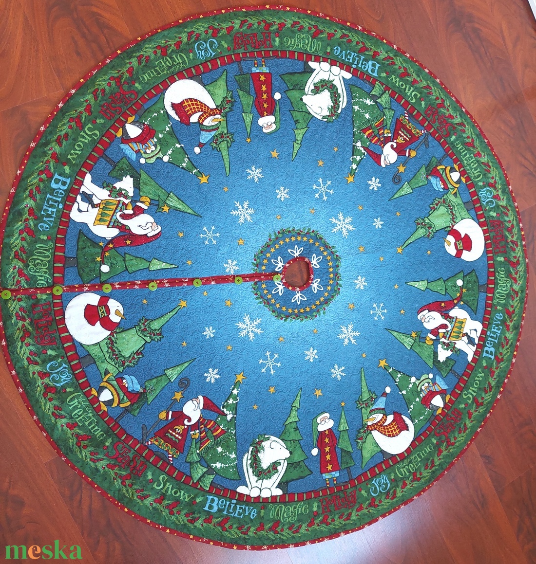 Karácsonyfa szoknya - karácsony - karácsonyi lakásdekoráció - karácsonyfa szoknya, karácsonyfa alátét - Meska.hu