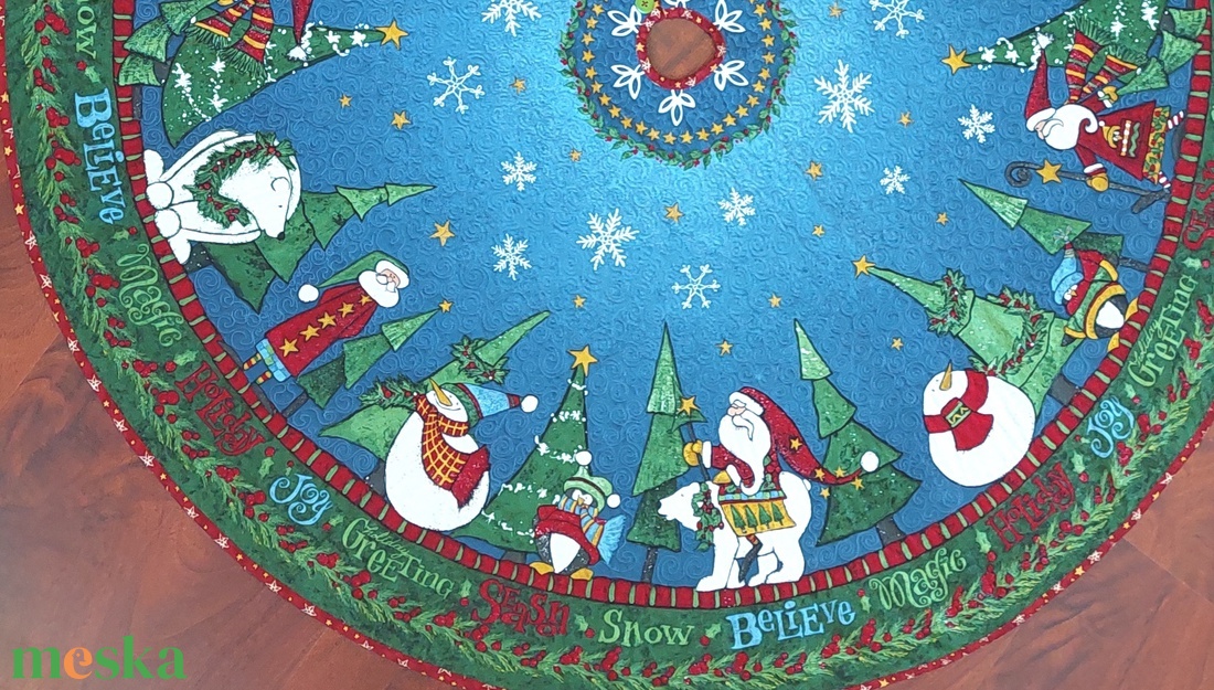 Karácsonyfa szoknya - karácsony - karácsonyi lakásdekoráció - karácsonyfa szoknya, karácsonyfa alátét - Meska.hu