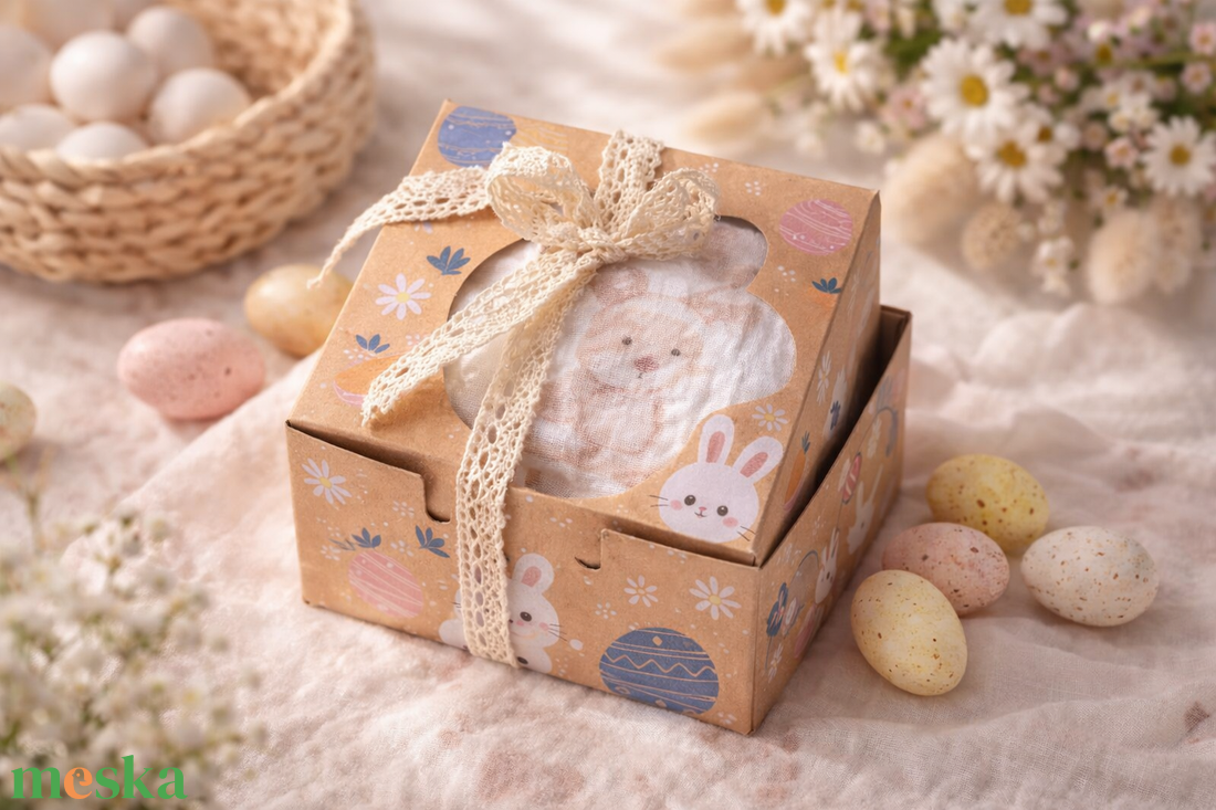 NyusziÖlelés � húsvéti ajándékdoboz duplagéz textilpelenkával - baba - mama - szoptatási, etetési kellékek - büfikendő - Meska.hu