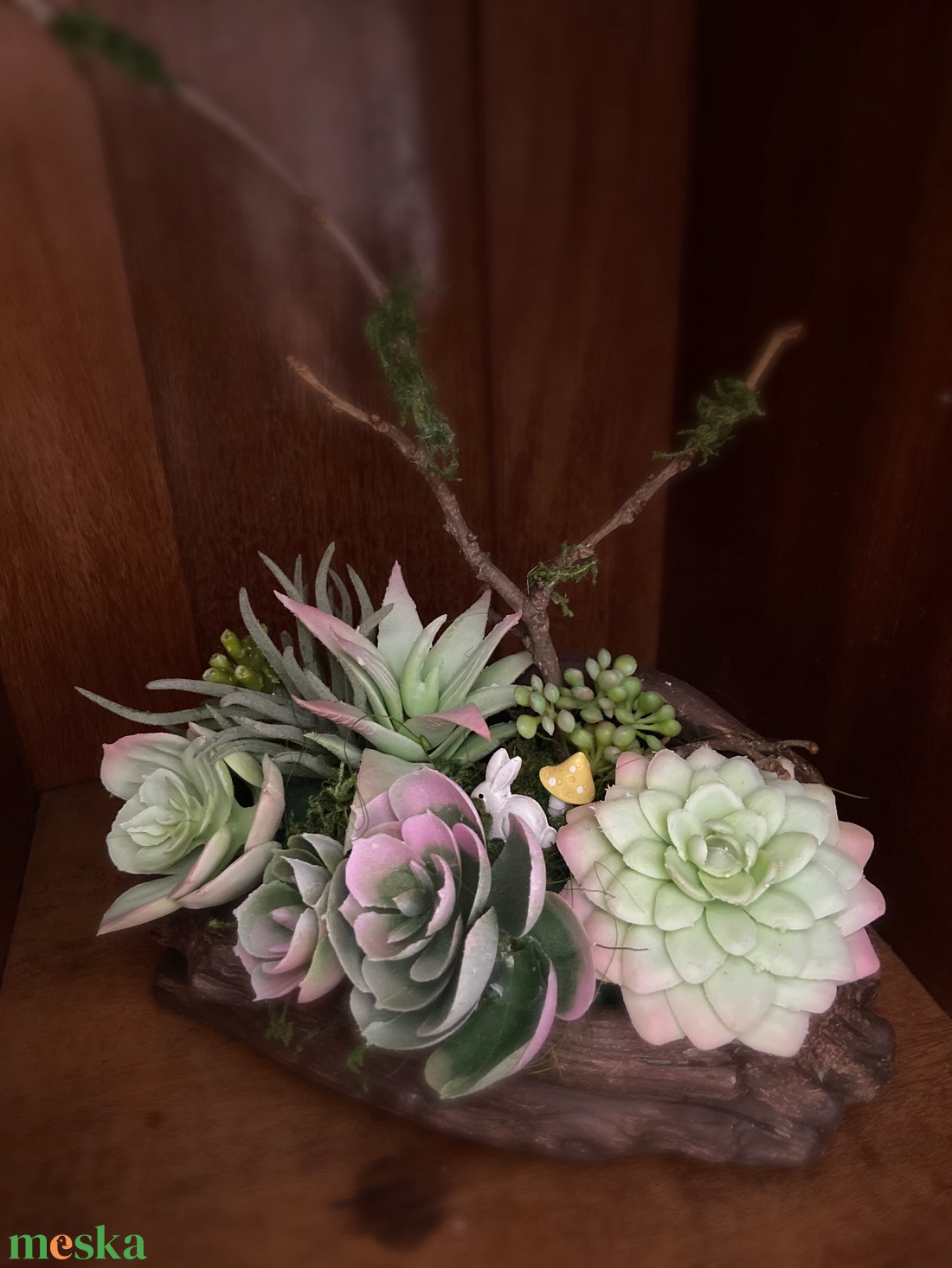 Minikert pozsgásokból - otthon & életmód - dekoráció - asztal és polc dekoráció - dekorációs tál, tartó - Meska.hu