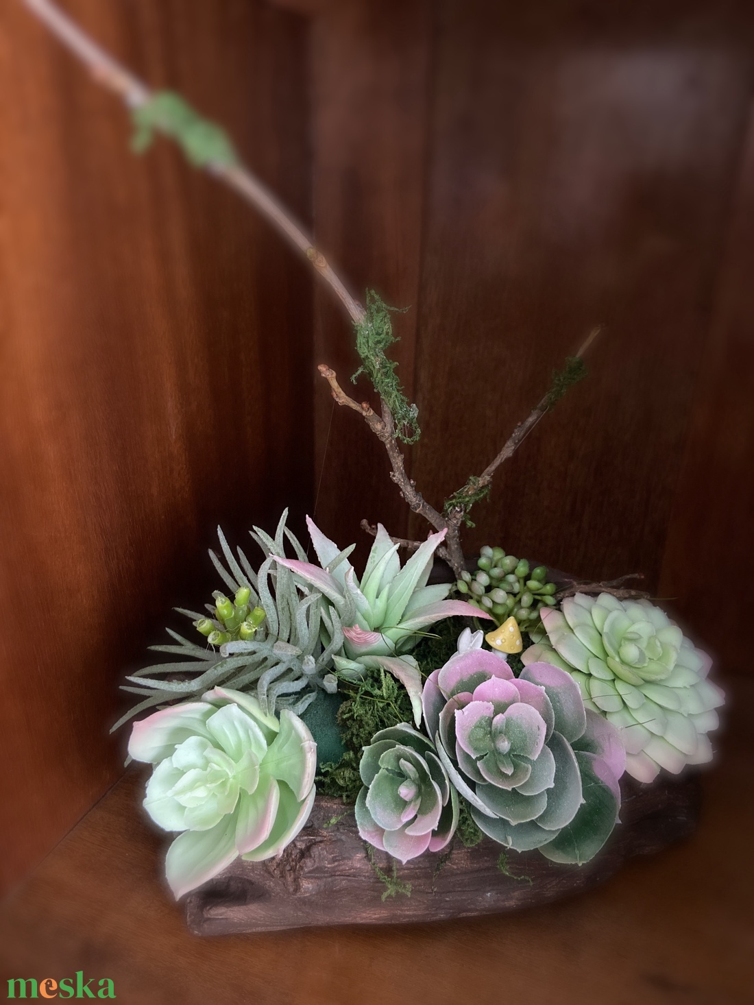 Minikert pozsgásokból - otthon & életmód - dekoráció - asztal és polc dekoráció - dekorációs tál, tartó - Meska.hu