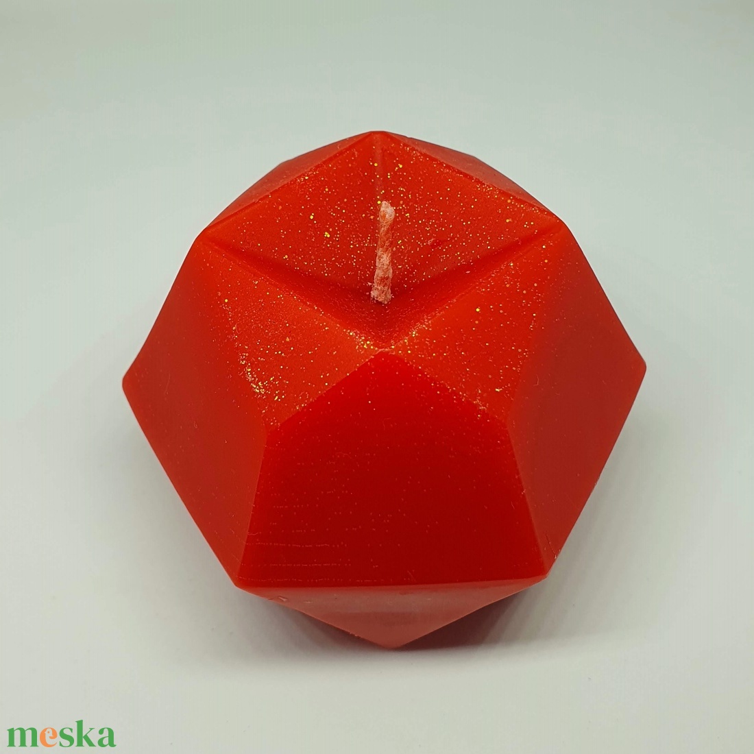 Piros hexagon gyertya - otthon & lakás - gyertya, illat, aroma - gyertya - Meska.hu