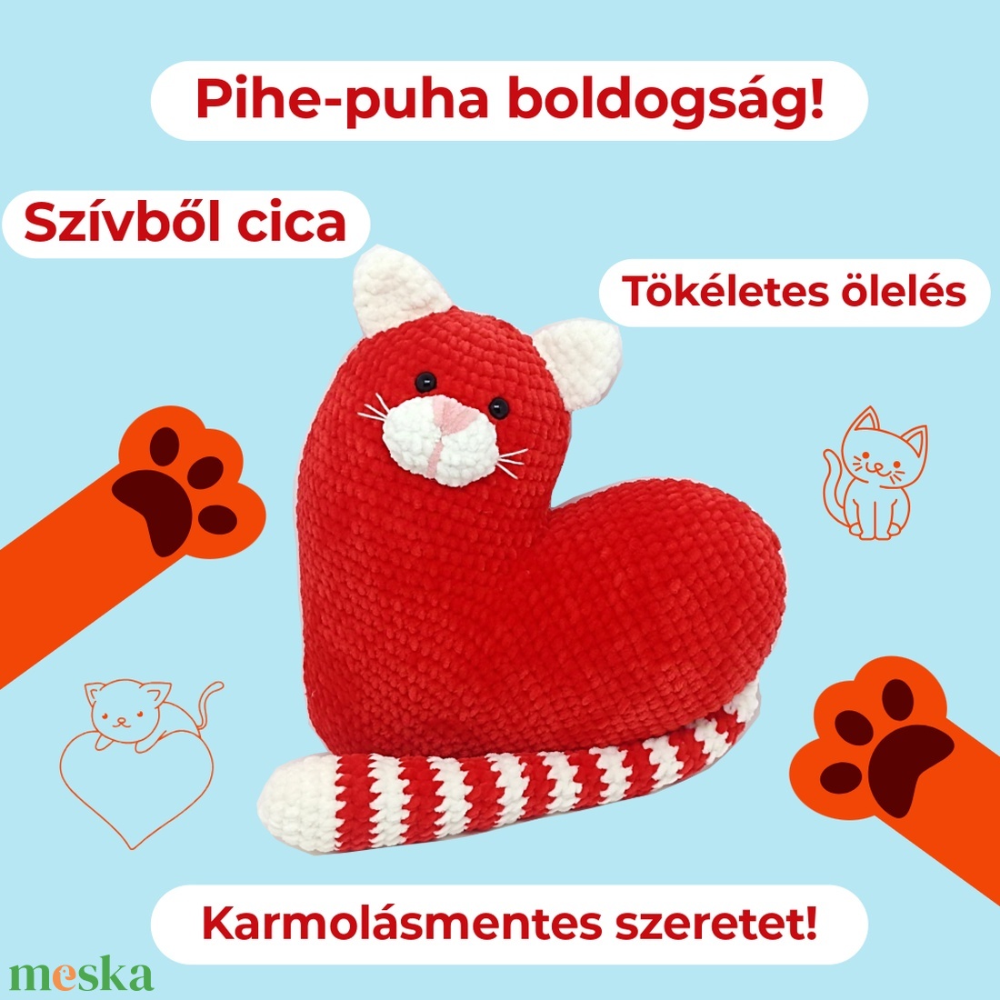 Szívből cica vagy cicából szív? Plüss horgolt párna. - otthon & életmód - babaszoba, gyerekszoba - gyerek díszpárna - Meska.hu Szívből cica vagy cicából szív? Plüss horgolt párna. - otthon & életmód - babaszoba, gyerekszoba - gyerek díszpárna - Meska.hu