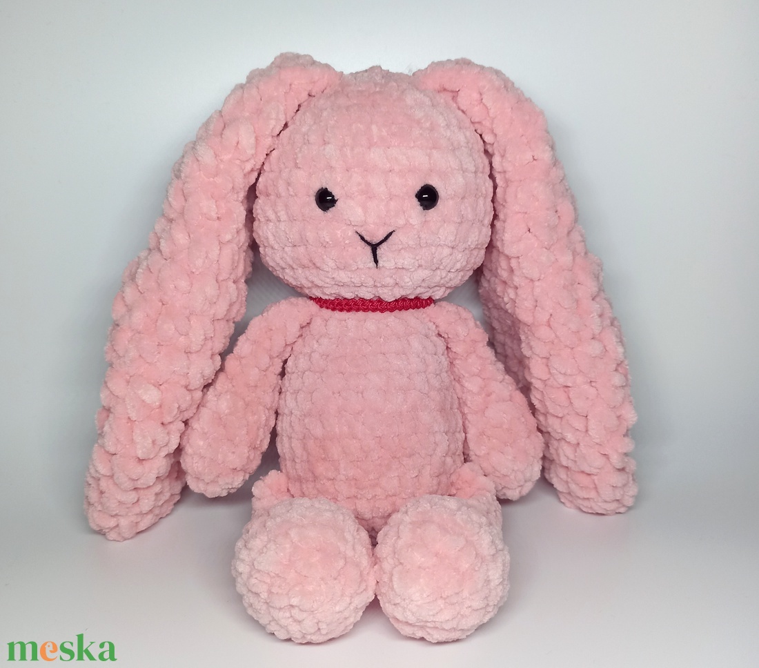 Rózsaszín, ölelnivaló horgolt nyuszika - játék & sport - plüssállat & játékfigura - nyuszi - Meska.hu