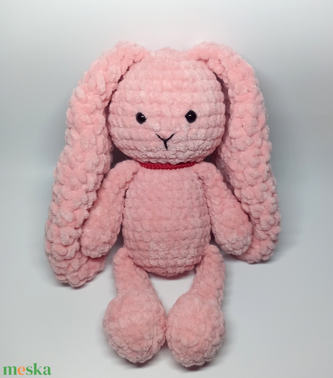 Rózsaszín, ölelnivaló horgolt nyuszika - játék & sport - plüssállat & játékfigura - nyuszi - Meska.hu