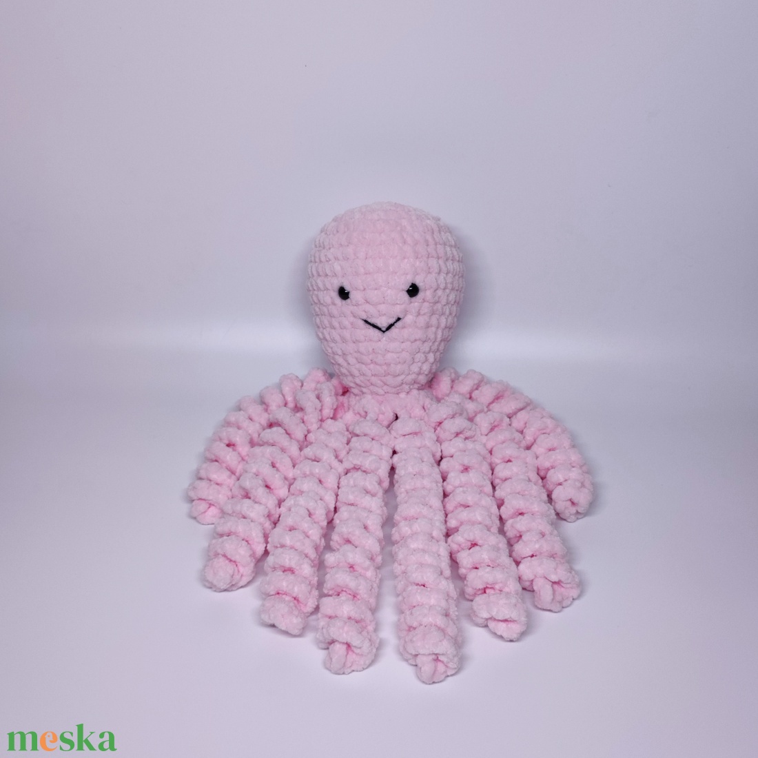 Rózsaszín plüss horgolt polip - játék & sport - plüssállat & játékfigura - polip, medúza - Meska.hu