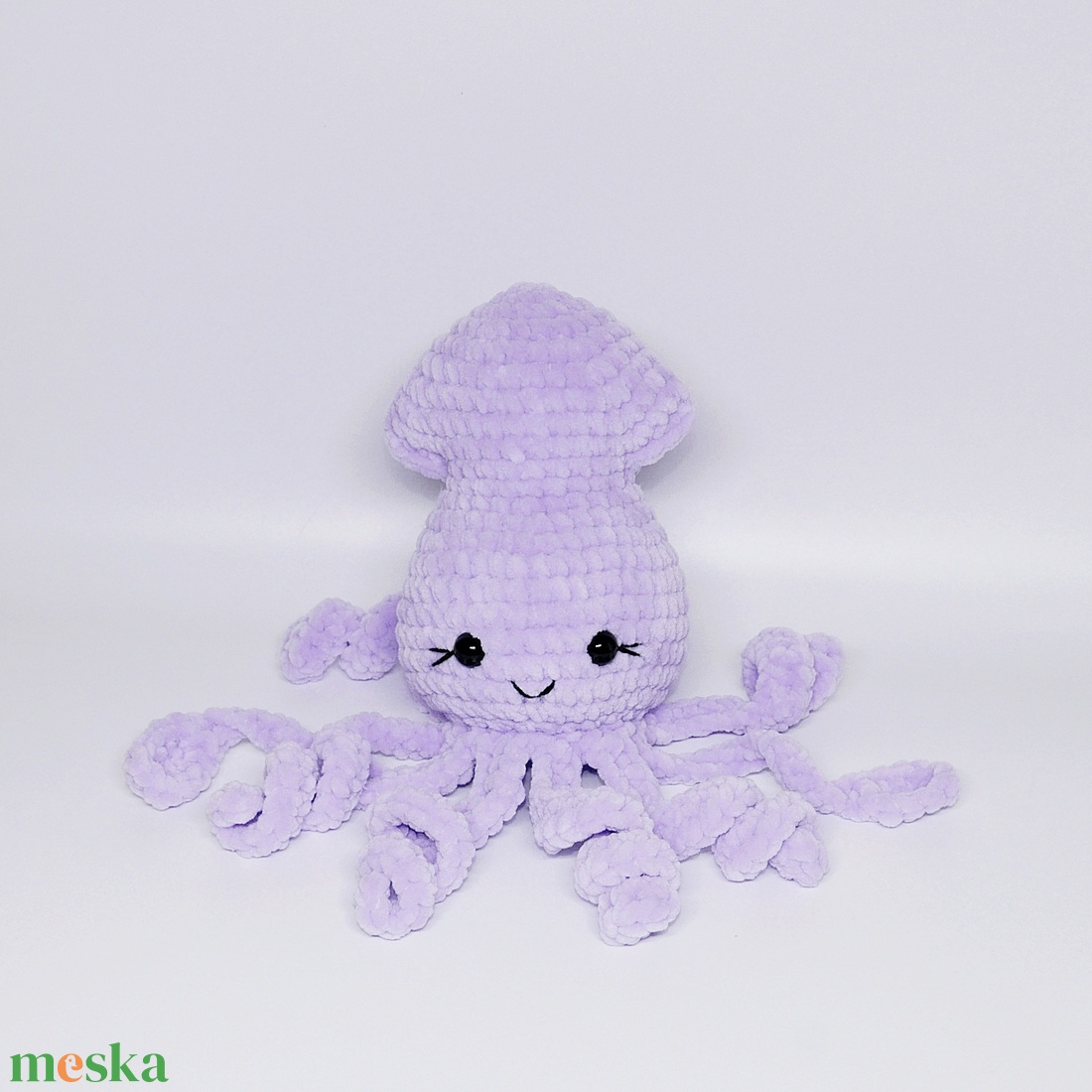 Lila horgolt tintahal - játék & sport - plüssállat & játékfigura - polip, medúza - Meska.hu