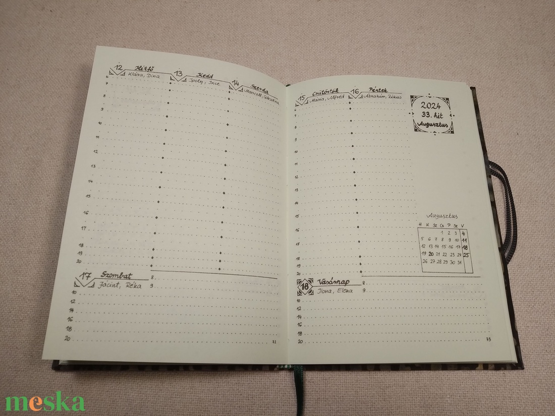 A/5 határidőnapló, fakéreg mintás, kampós - otthon & életmód - papír, írószer - jegyzetfüzet & napló - Meska.hu