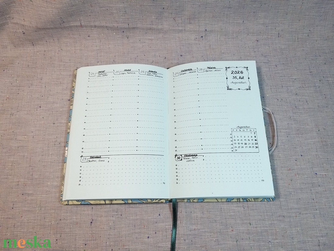 A/5 2026 Határidőnapló kampós, klasszikus - otthon & életmód - papír, írószer - naptár & tervező - Meska.hu