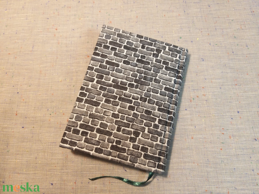 A/6Szürke téglamintás, vonalas, tollas notesz  - otthon & életmód - papír, írószer - jegyzetfüzet & napló - Meska.hu