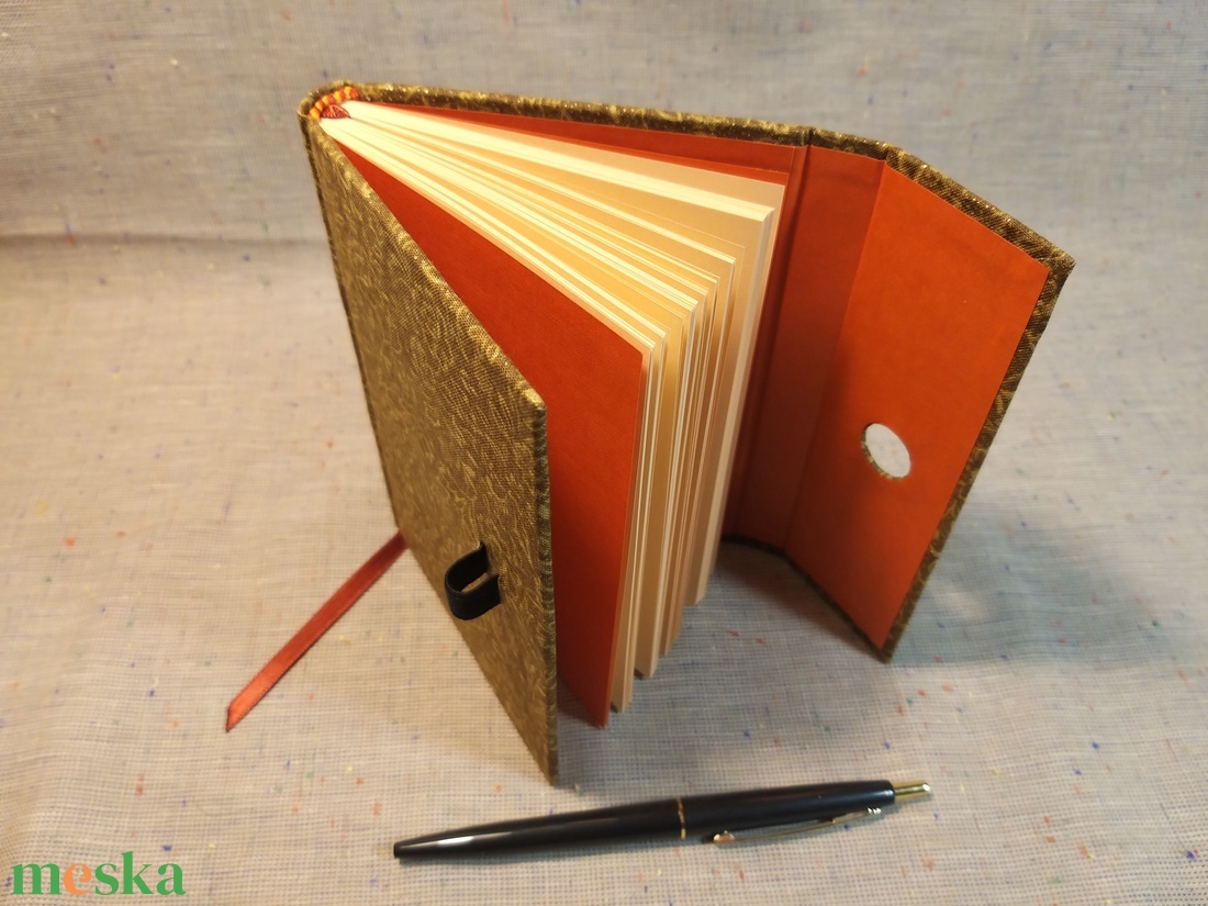 A/6 Barna-arany, vonalas, tollas notesz  - otthon & életmód - papír, írószer - jegyzetfüzet & napló - Meska.hu