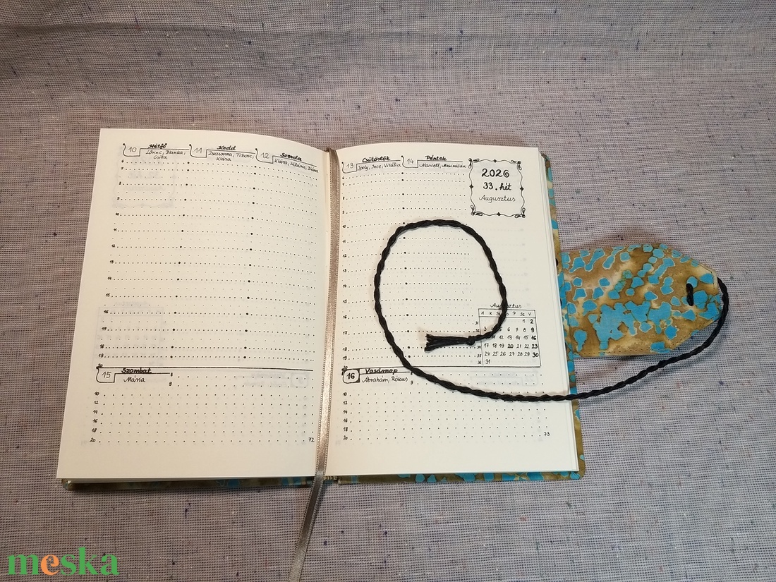 A/5 2026 Határidőnapló bőrpántos-gombos - otthon & életmód - papír, írószer - naptár & tervező - Meska.hu