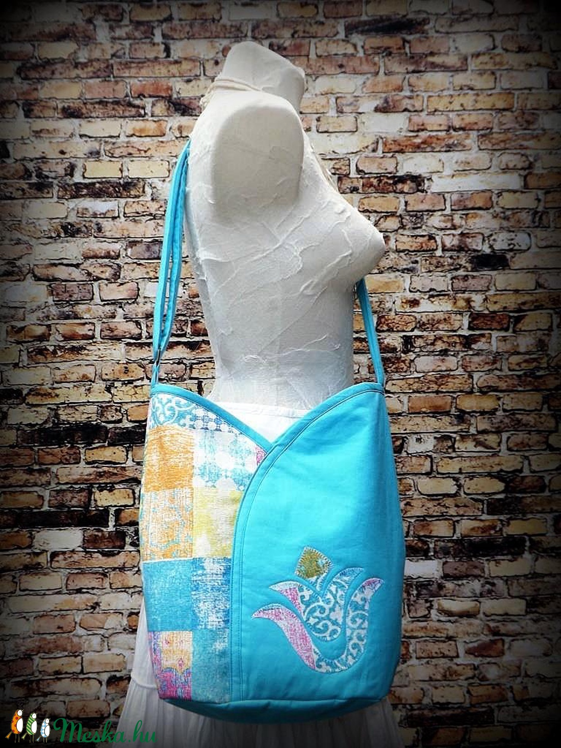 Tulipános táska átvetÅs ( cross body ) vidám csempe és türkiz ...
