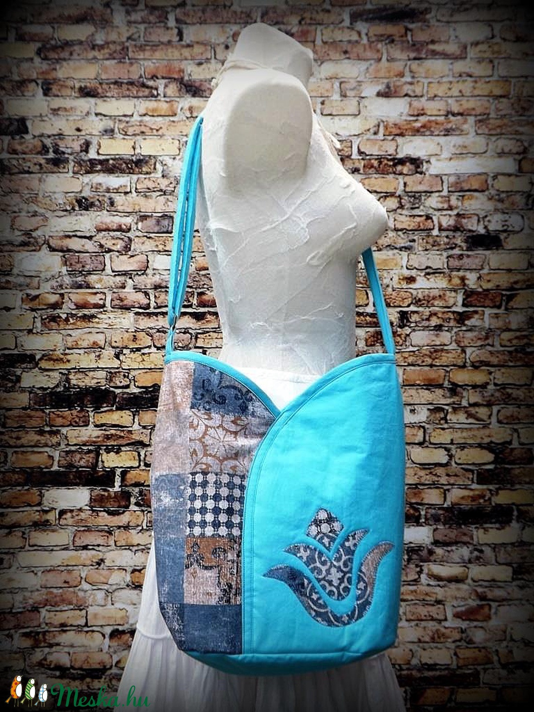 Tulipános táska átvetÅs ( cross body ) komor csempe és türkiz ...