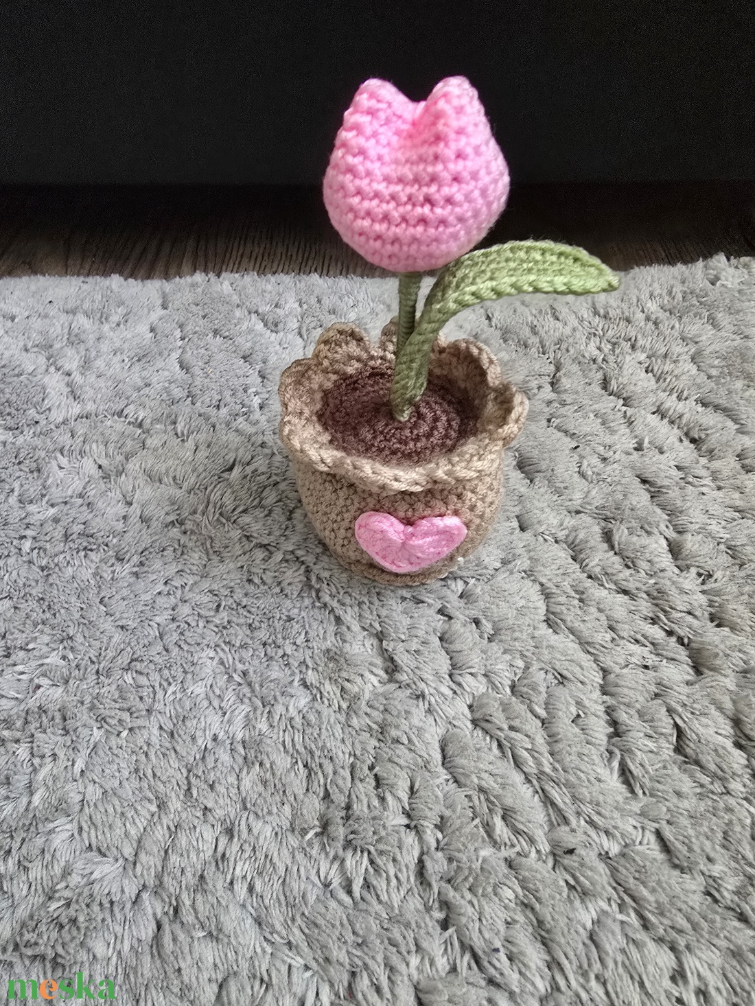 Horgolt mini tulipán - otthon & életmód - dekoráció - virágdísz és tartó - cserép & kaspó - Meska.hu Horgolt mini tulipán - otthon & életmód - dekoráció - virágdísz és tartó - cserép & kaspó - Meska.hu