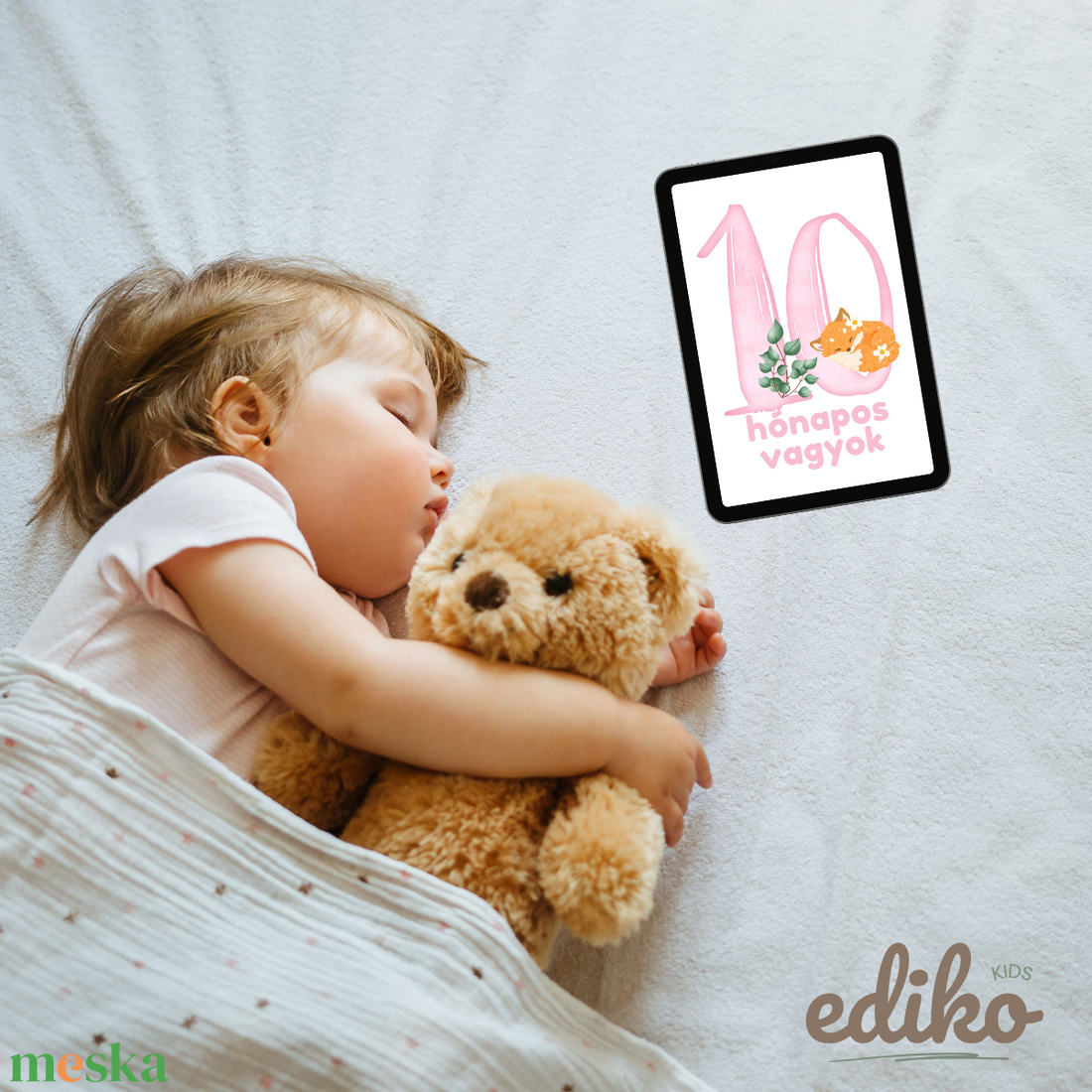 Digitális babakártyák  24 nyomtatható lányos mérföldkő kártya - művészet - grafika & illusztráció - digitális - Meska.hu