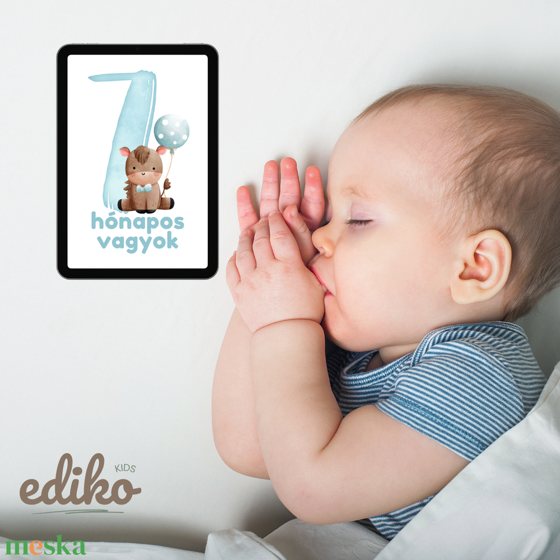 Digitális babakártyák  24 nyomtatható mérföldkő kártya (Kisfiú) - művészet - grafika & illusztráció - digitális - Meska.hu