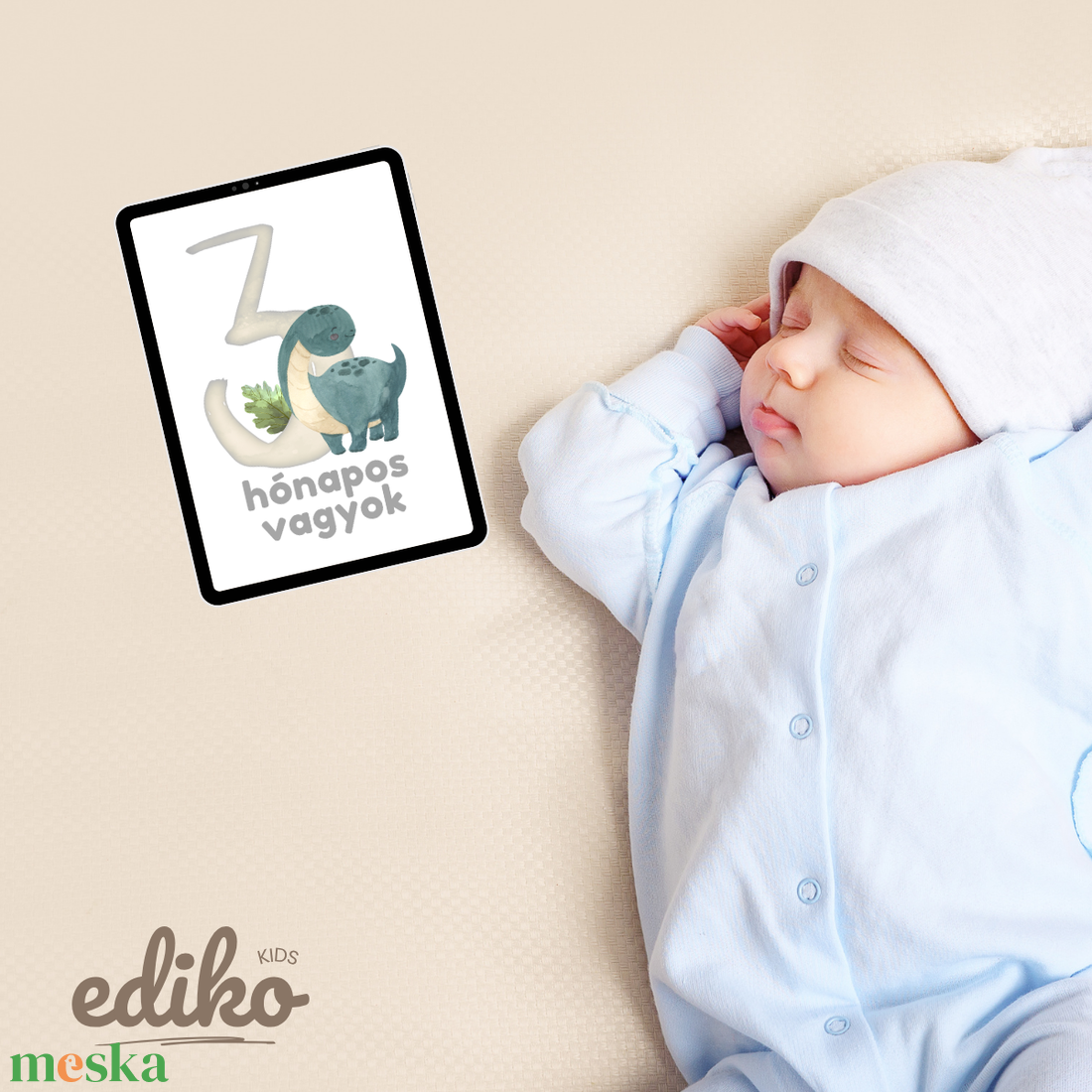 Digitális babakártyák  24 nyomtatható dinós mérföldkő kártya  - művészet - grafika & illusztráció - digitális - Meska.hu