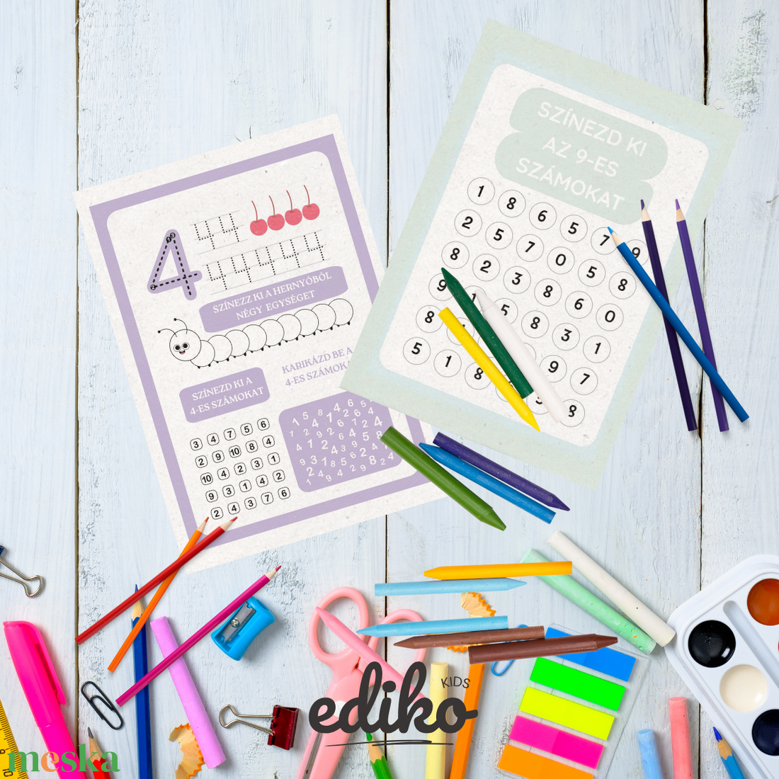 Számoljunk 1-től 10-ig -Számírás és számfelismerő fejlesztő munkafüzet (nyomtatható PDF) - játék & sport - készségfejlesztő és logikai játék - oktató játékok - Meska.hu